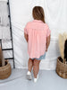 Terracotta Short Sleeve Button Down Linen Top