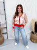 Scarlet Floral Print Sheer Long Sleeve Button Front Cardigan