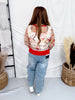 Scarlet Floral Print Sheer Long Sleeve Button Front Cardigan