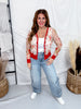 Scarlet Floral Print Sheer Long Sleeve Button Front Cardigan