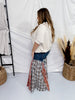 Washed Patchwork Flared Pants