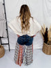 Washed Patchwork Flared Pants
