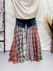 Washed Patchwork Flared Pants