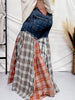 Washed Patchwork Flared Pants