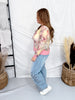 Yellow & Mauve Floral Print Sheer Long Sleeve Button Front Cardigan