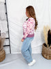 Plum Floral Print Sheer Long Sleeve Button Front Cardigan
