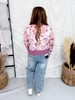 Plum Floral Print Sheer Long Sleeve Button Front Cardigan