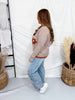 Button Front Cardigan With Daisy Appliques