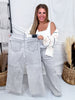 Judy Blue High-Waist Light Grey Retro Wide Leg Jeans