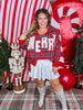 Merry Letter Patches Plaid Long Sleeve Sweatshirt