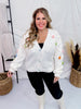 Knit Sweater Cardigan with Removable Flower Patches