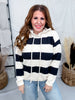 Chunky Striped Charcoal & Cream Hoodie