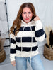 Chunky Striped Charcoal & Cream Hoodie