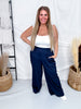 Navy Blue Wide Leg Lounge Pants