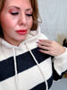 Chunky Striped Charcoal & Cream Hoodie