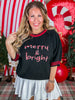 "Merry & Bright" Sweater With Short Puff Sleeves