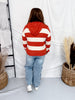 Soft Chunky Striped Rust & Ivory Hoodie