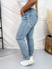 Judy Blue Mid Rise Boyfriend Jeans In Light Iced Indigo