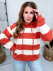 Soft Chunky Striped Rust & Ivory Hoodie