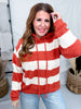 Soft Chunky Striped Rust & Ivory Hoodie