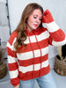 Soft Chunky Striped Rust & Ivory Hoodie