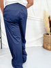 Navy Blue Wide Leg Lounge Pants