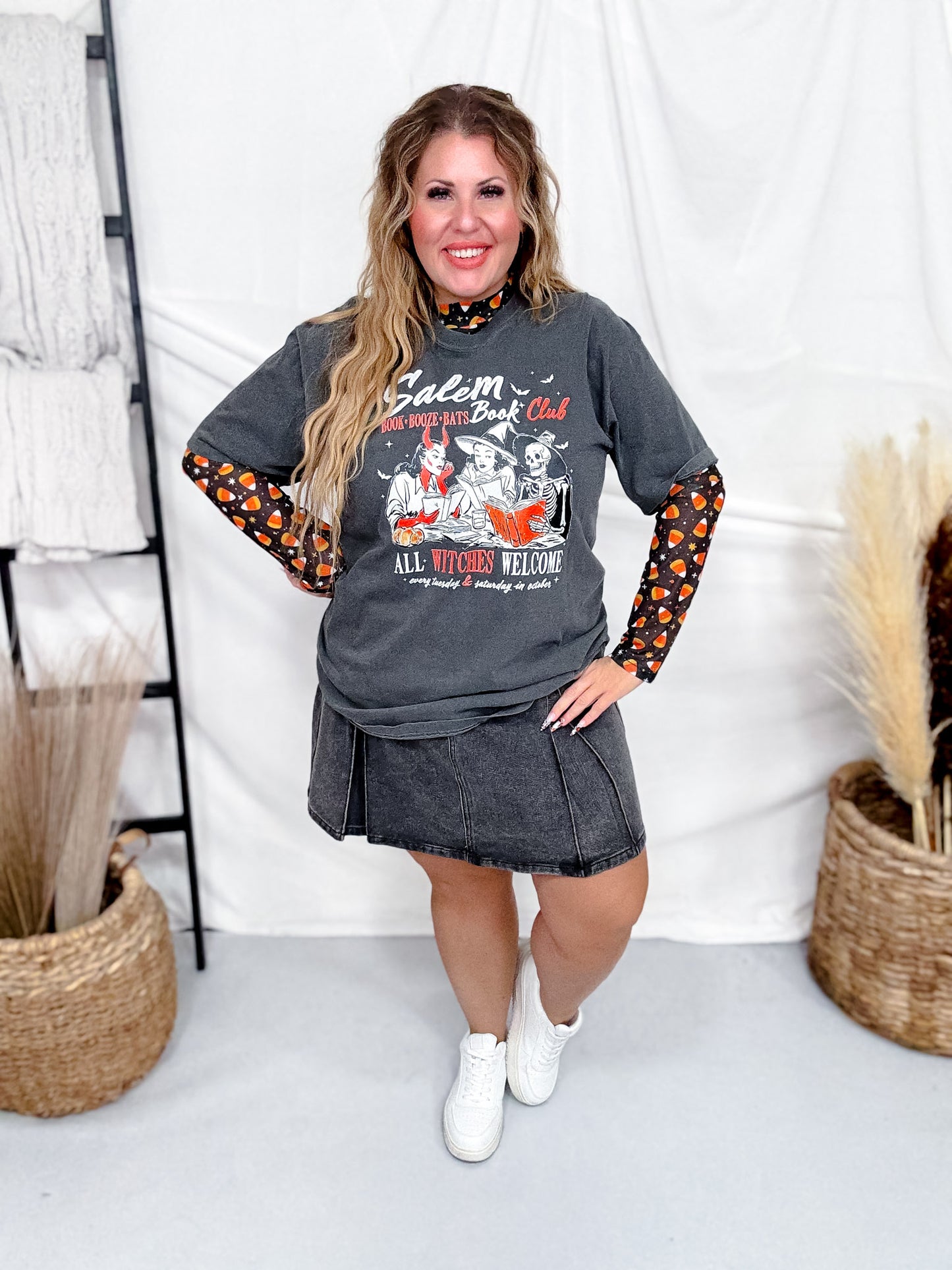 Salem Book Club Witchy Halloween Graphic T-Shirt