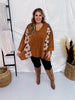 Mocha Flower Patch Drop Shoulder Top