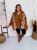 Mocha Flower Patch Drop Shoulder Top