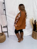 Mocha Flower Patch Drop Shoulder Top