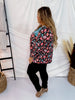 Black & Turquoise Floral Print Top