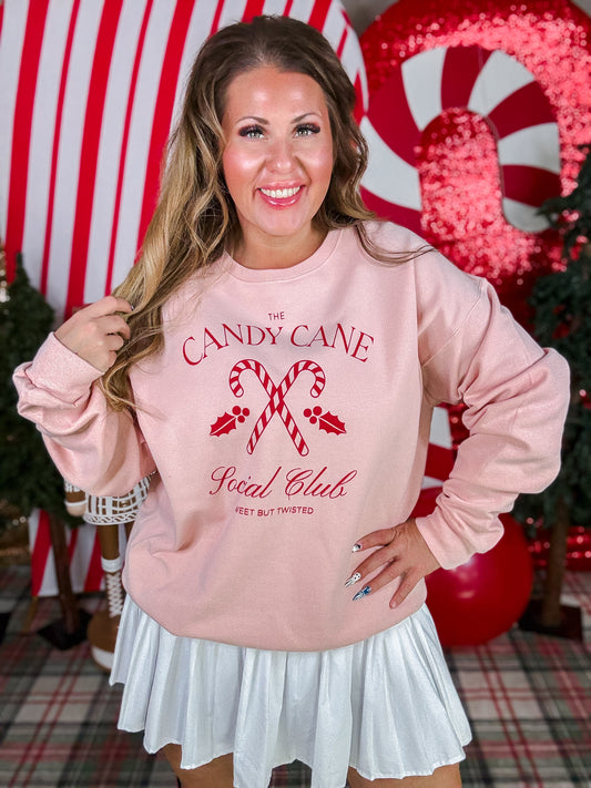 Candy Cane Club Pink Sweatshirt