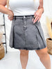 Black Box Pleated Washed Denim Skirt