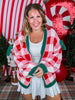 Christmas Theme Open Sweater Cardigan W/ Ribbon Detail