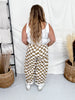 Mocha & White Checkered Barrel Leg Pants