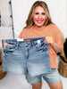 Judy Blue High-Rise Star Seam Detailed Denim Shorts