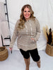 Taupe Striped Knit Hoodie