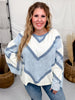 Long Sleeve Top With Chevron Lace Panels & Scalloped Eyelet Details