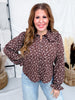 Long Sleeve Deep Brown Floral Blouse