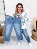 Judy Blue High-Waist Boyfriend Criss-Cross Waist Band Jeans