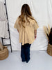 Khaki Short Sleeve Top with Denim Star Patch