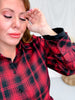 Red & Black Long Sleeve Button Front Flannel