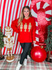 Crew Neck Sweatshirt With Gold Puff Nutcracker Graphic