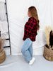 Red & Black Long Sleeve Button Front Flannel