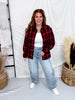 Red & Black Long Sleeve Button Front Flannel