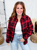Red & Black Long Sleeve Button Front Flannel
