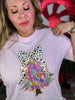 Pink Watercolor Christmas Tree Graphic T-Shirt