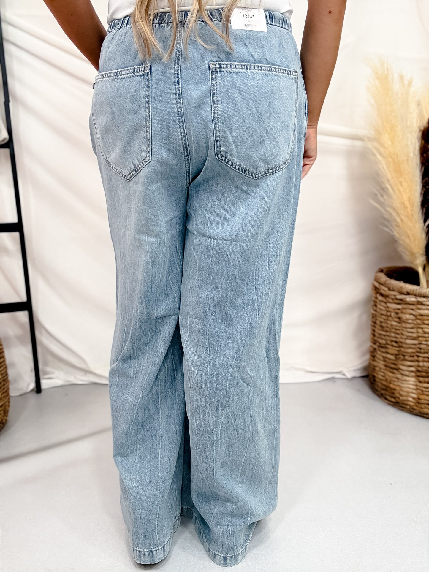 Judy Blue High-Waist Palazzo Featherweight Jeans W/ Drawstring