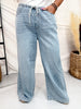 Judy Blue High-Waist Palazzo Featherweight Jeans W/ Drawstring