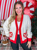 Heart Shaped Peppermint Swirl Button Front Cardigan